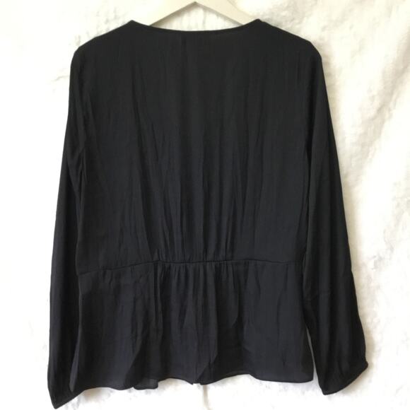 LOFT Black Covered Button Blouse - Picture 6 of 12
